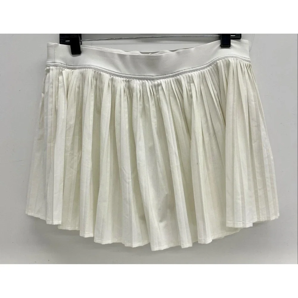 Lululemon Pleated Tennis Skirt White Built-in Shorts Athleisure Size 12